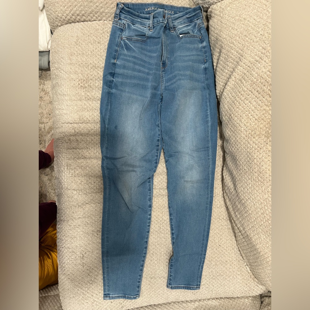 American Eagle Blue Denim Jegging Jeans - Size 6 (Curvy)